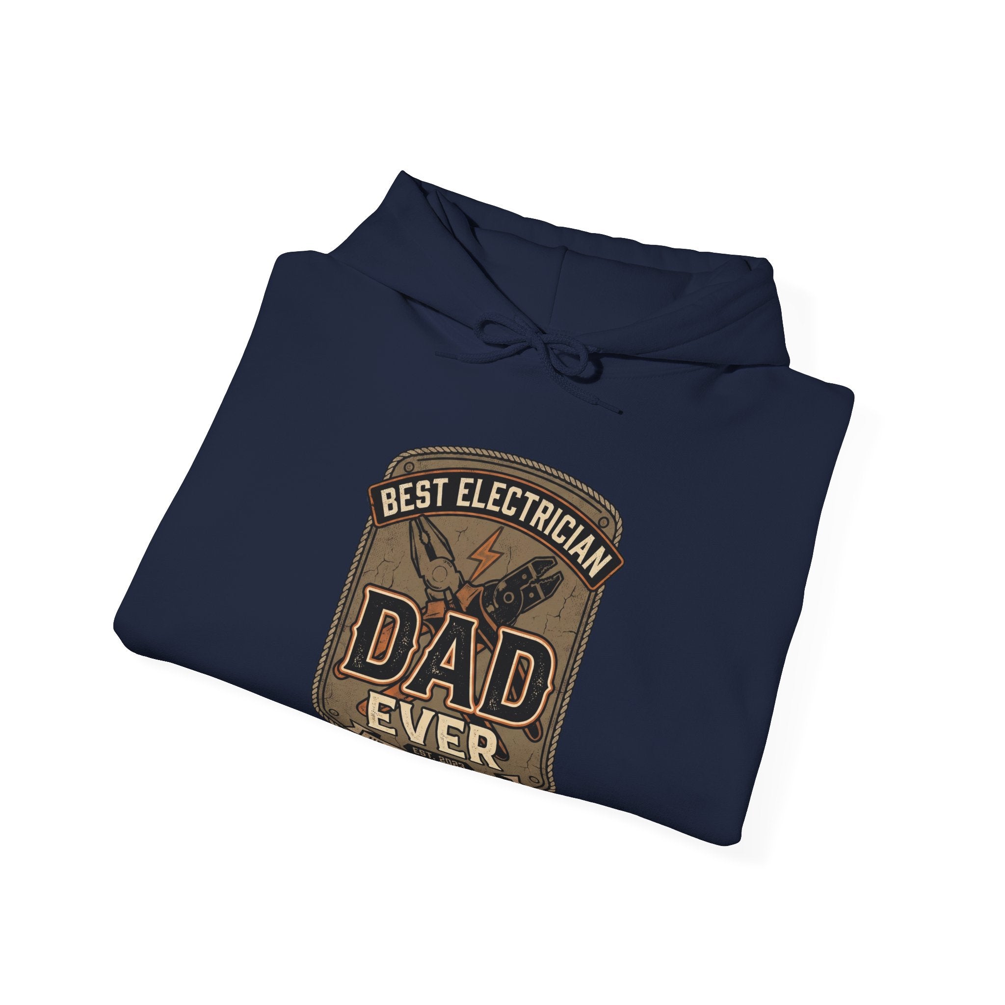 Best Electrician Dad Ever Hoodie | Vintage Badge electrician dad sweatshirt