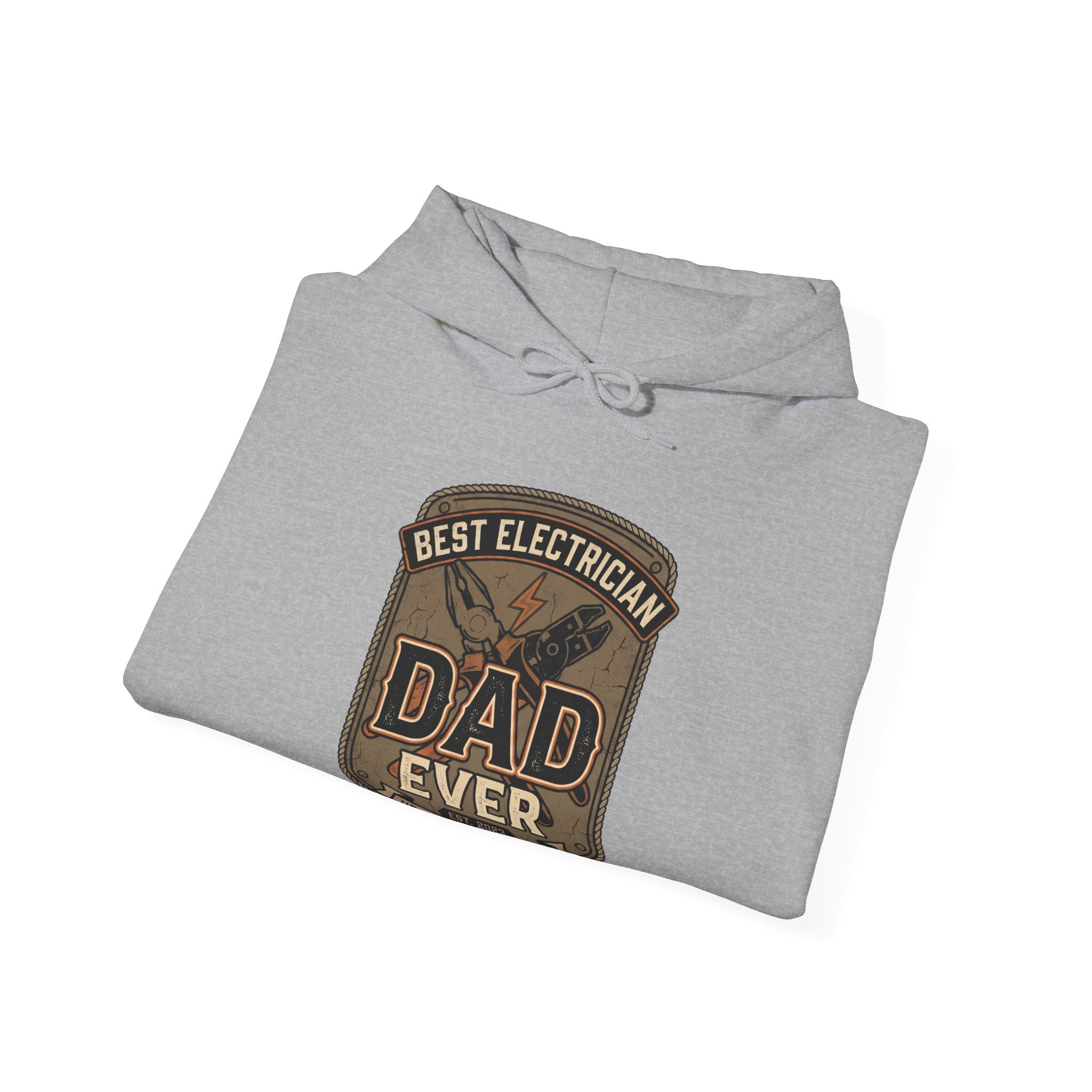Best Electrician Dad Ever Hoodie | Vintage Badge electrician dad sweatshirt