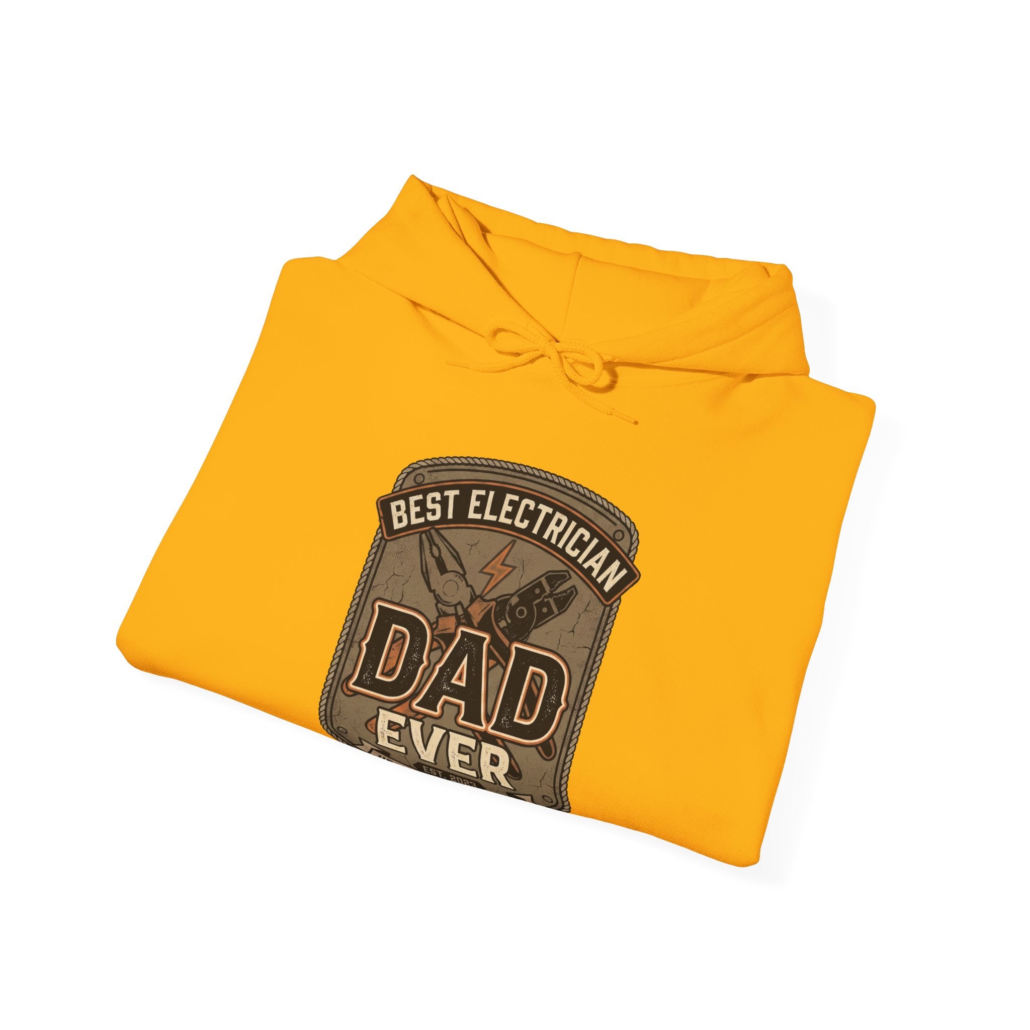 Best Electrician Dad Ever Hoodie | Vintage Badge electrician dad sweatshirt