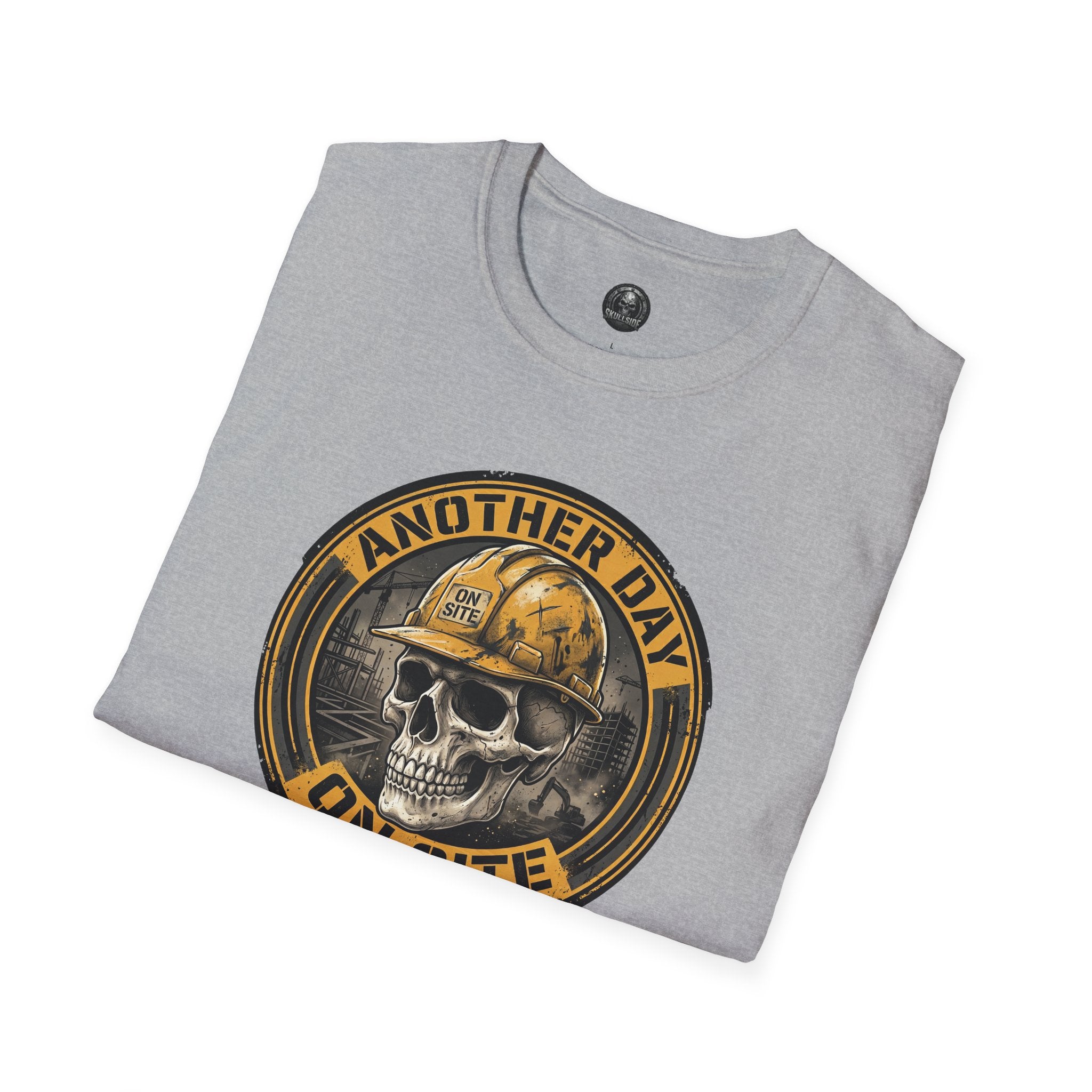 Skull Hard Hat 'Another Day On Site' T-Shirt | Construction Worker Tee