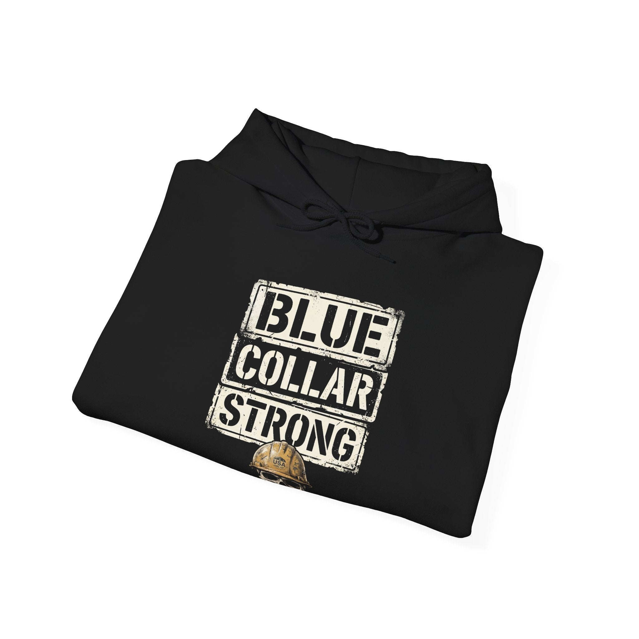 Blue Collar Strong skull Hoodie