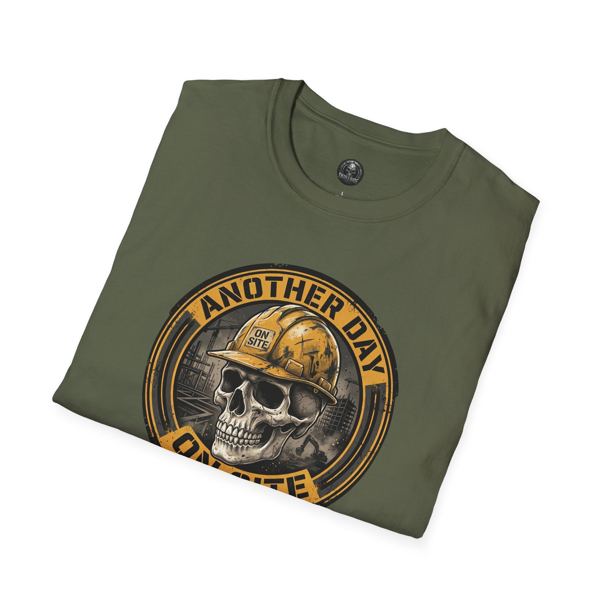 Skull Hard Hat 'Another Day On Site' T-Shirt | Construction Worker Tee