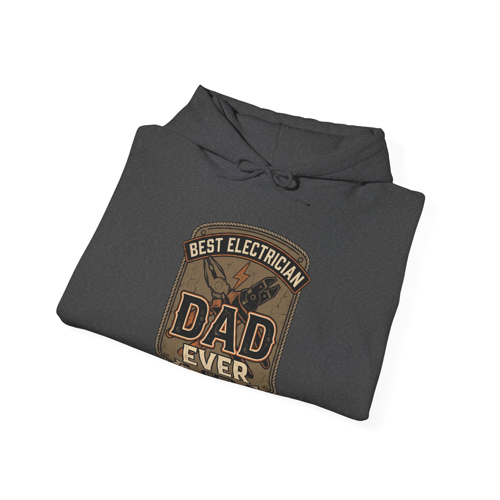Best Electrician Dad Ever Hoodie | Vintage Badge electrician dad sweatshirt
