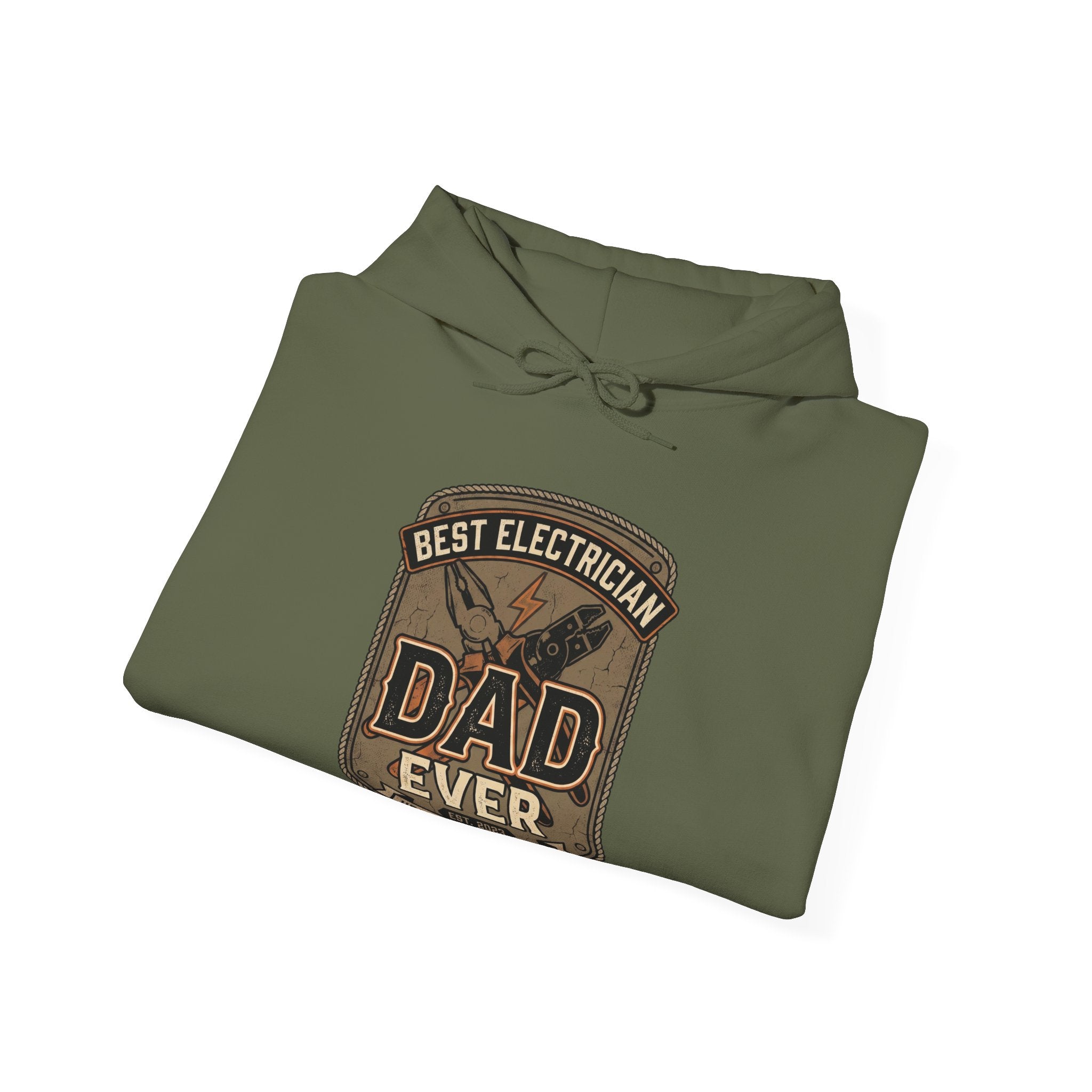 Best Electrician Dad Ever Hoodie | Vintage Badge electrician dad sweatshirt