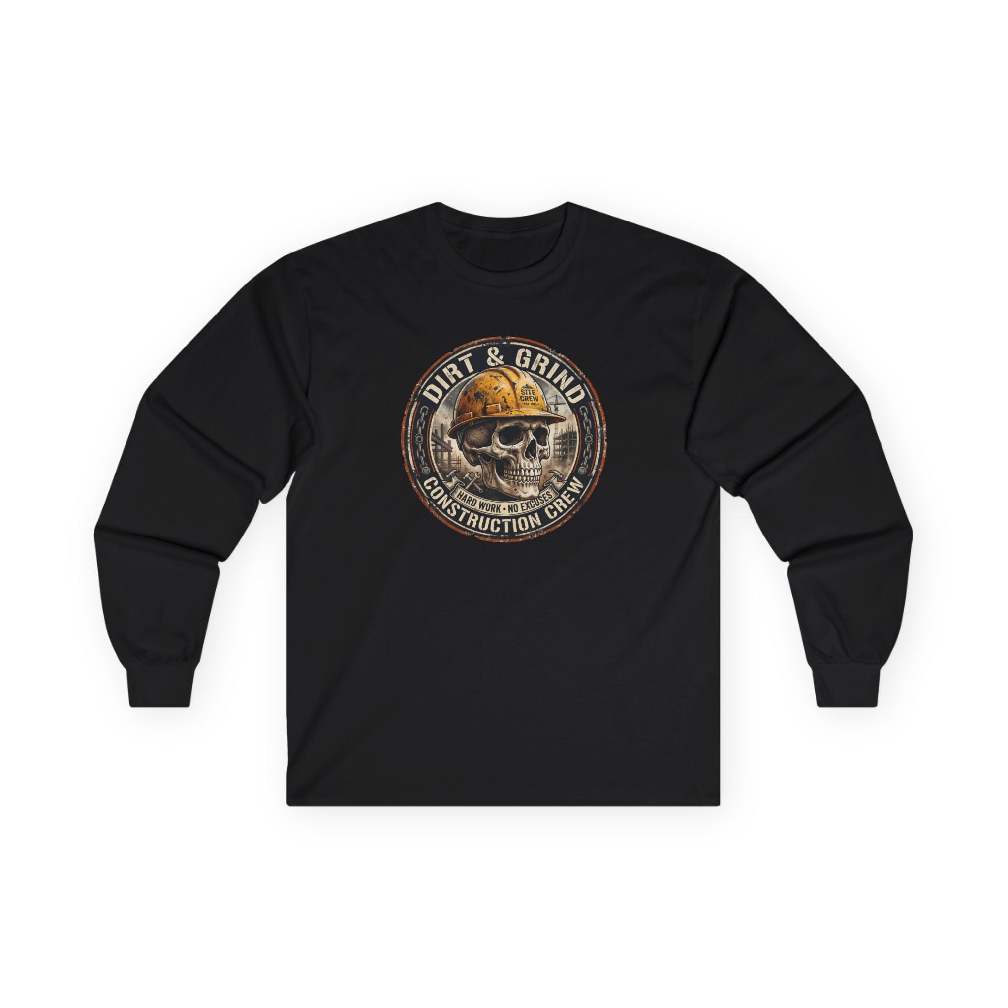 Dirt & Grind Construction Skull Long Sleeve Tee