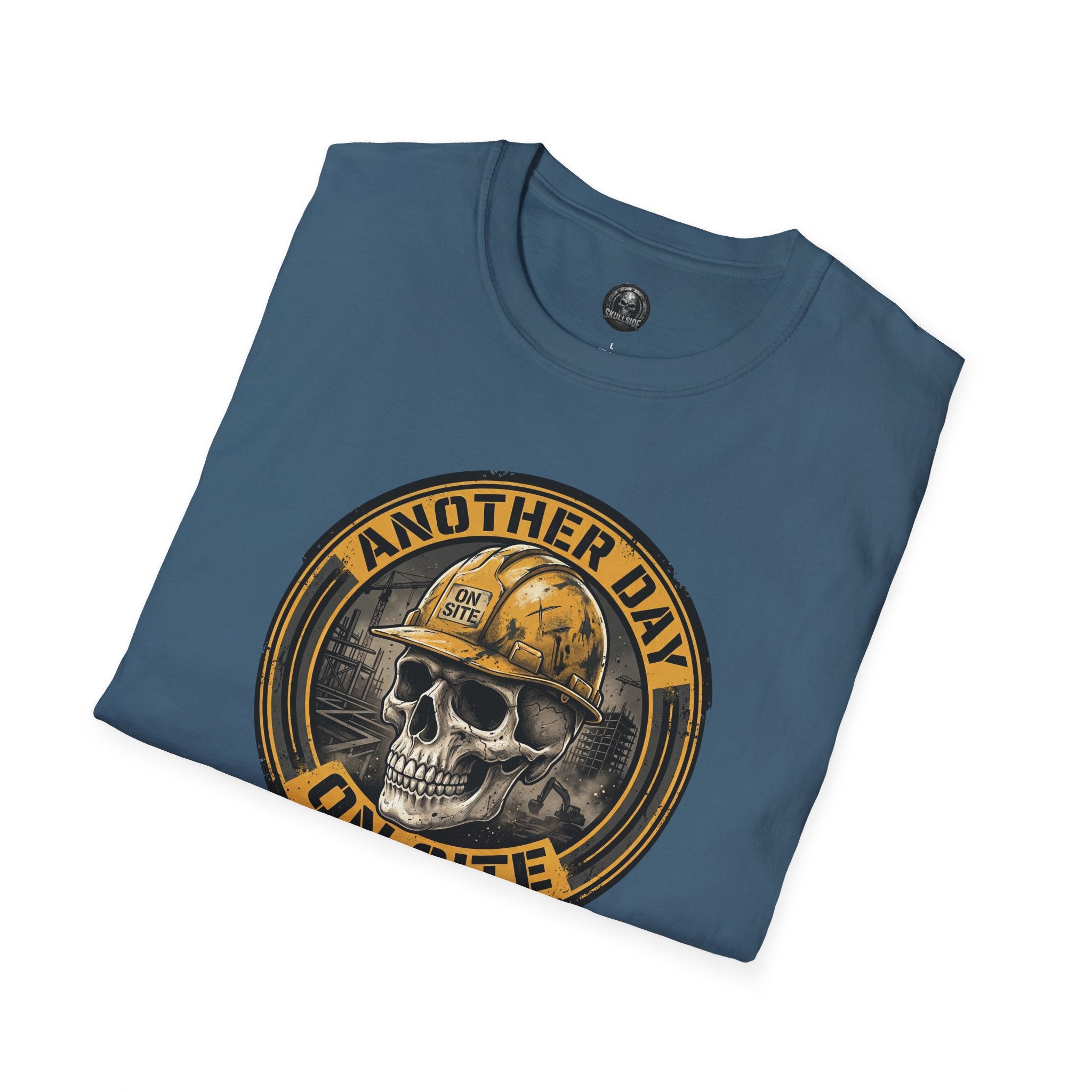 Skull Hard Hat 'Another Day On Site' T-Shirt | Construction Worker Tee
