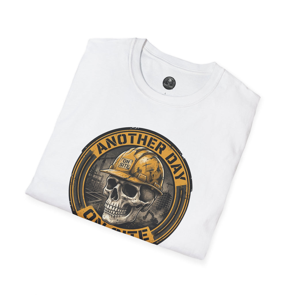 Skull Hard Hat 'Another Day On Site' T-Shirt | Construction Worker Tee