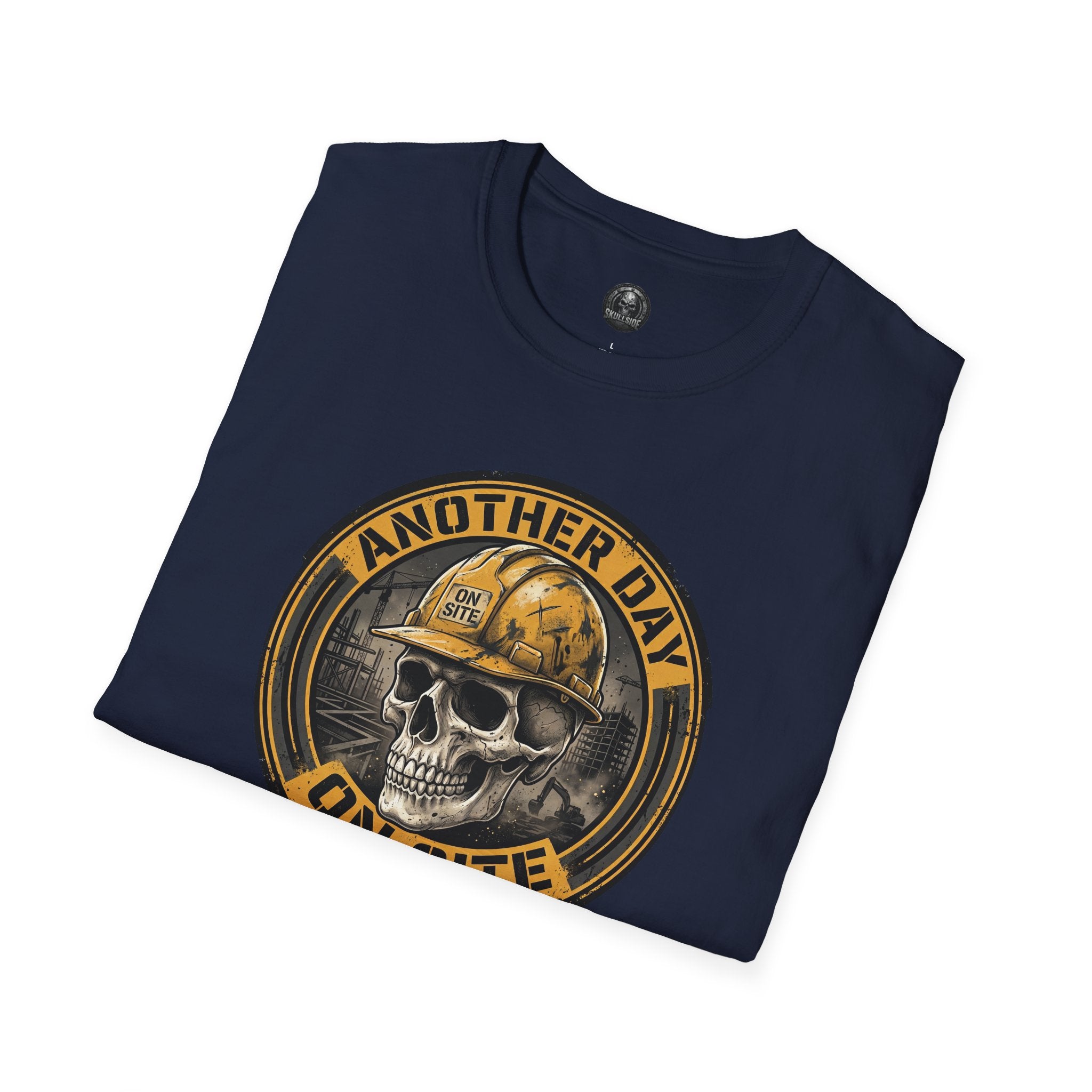 Skull Hard Hat 'Another Day On Site' T-Shirt | Construction Worker Tee