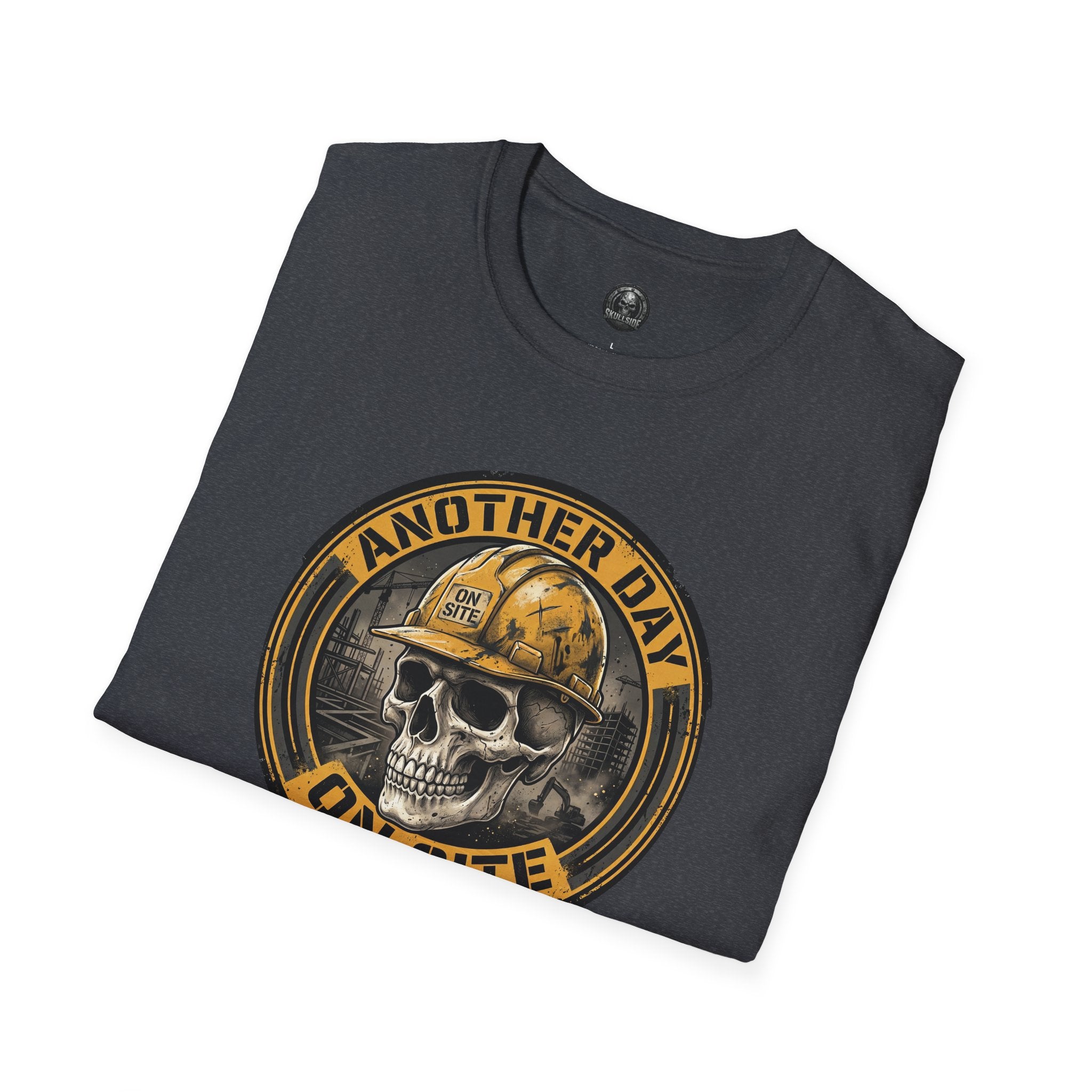 Skull Hard Hat 'Another Day On Site' T-Shirt | Construction Worker Tee